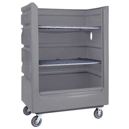 R&B Wire Products Polyethylene/Steel Poly Turnabout Truck, 2 Shelves, 2000 lb 747G